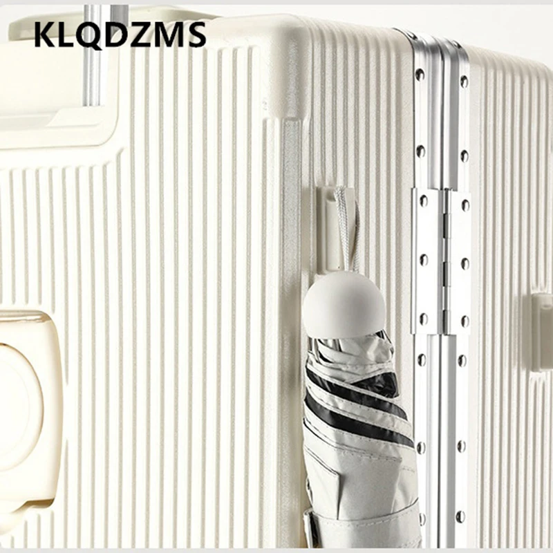 KLQDZMS Laptop Suitcase Front Opening Boarding Case Aluminum Frame Trolley Case 20