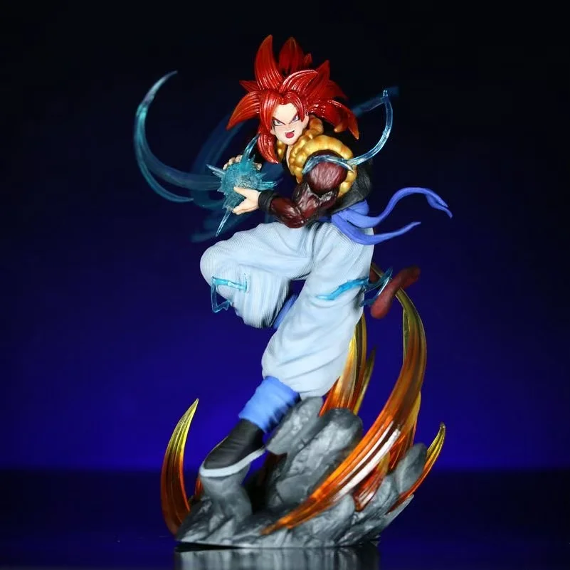 لعبة دراغون بول أنيمي الشكل سوبر سايان 4 Gogeta هالة نسخة تضيء المشهد تمثال سطح المكتب الديكور هدية #1