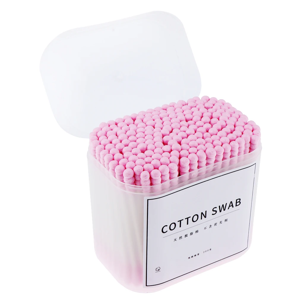 200Pcs/Set Cotton Swabs Buds Wood Stems Cosmetic Tools Ears Swabs Makeup Tool