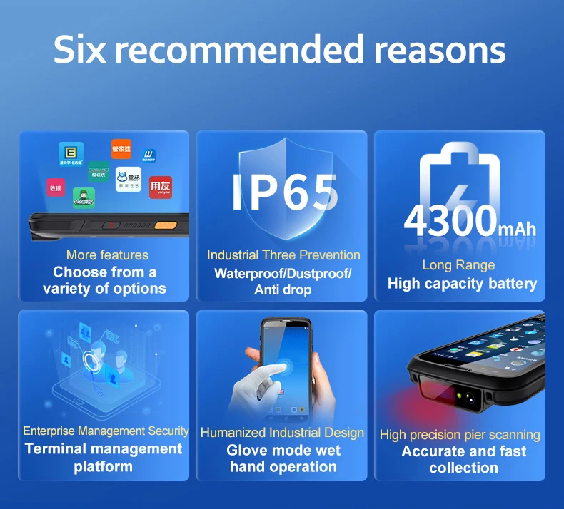 CENAVA Industrieller PDA-Barcode-Scanner, Android 12, Pda, 1D, 2D-Scanner, tragbarer PDA-Touchscreen