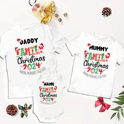 Family Christmas 2024 Print Family Matching Outfits Fashion Comfy Short Sleeve Tee Shirt Outfit Christmas Day Holiday Clothes