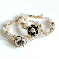 DIY Brand Design Elegant Camellia Flower Pearls Bracelets for Women feminina Luxury Bracelet