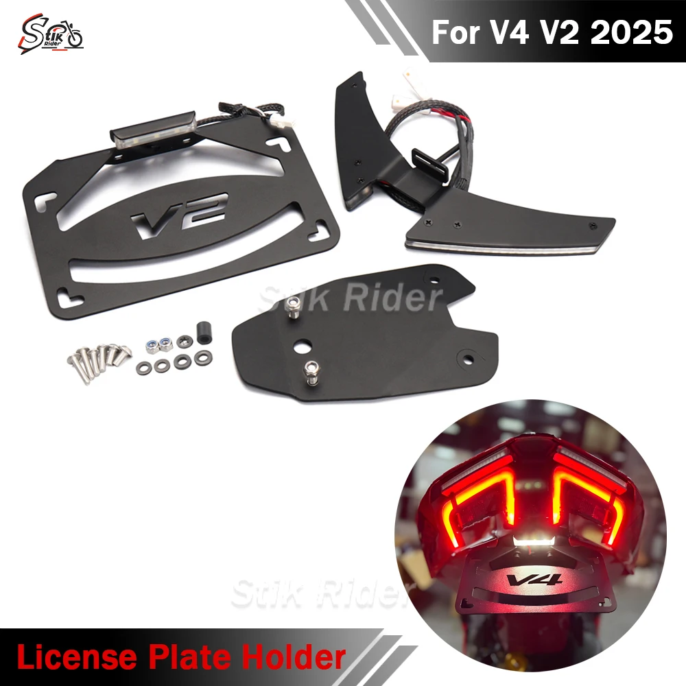 

For Ducati Panigale/Streetfighte V2 V4 V4S Motorcycle Accessories LED License Plate Holder Bracket Tailstock Frame Bracket 2025+
