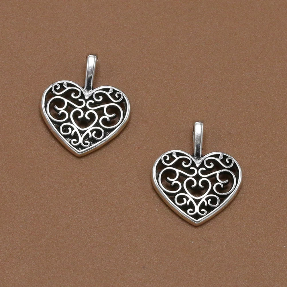 

20pcs Heart Charm Alloy DIY Diy Pendant Charms Silver Jewelry Making Pendants Necklace Bracelet Earrings Craft Supplies