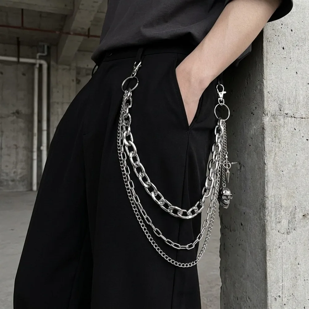 Y2K Alloy Multi-Layer Belt Chain Skull Cross Pendant Hip Hop Style Pants Chain Jeans Chain Moon Star Trousers Chain Women