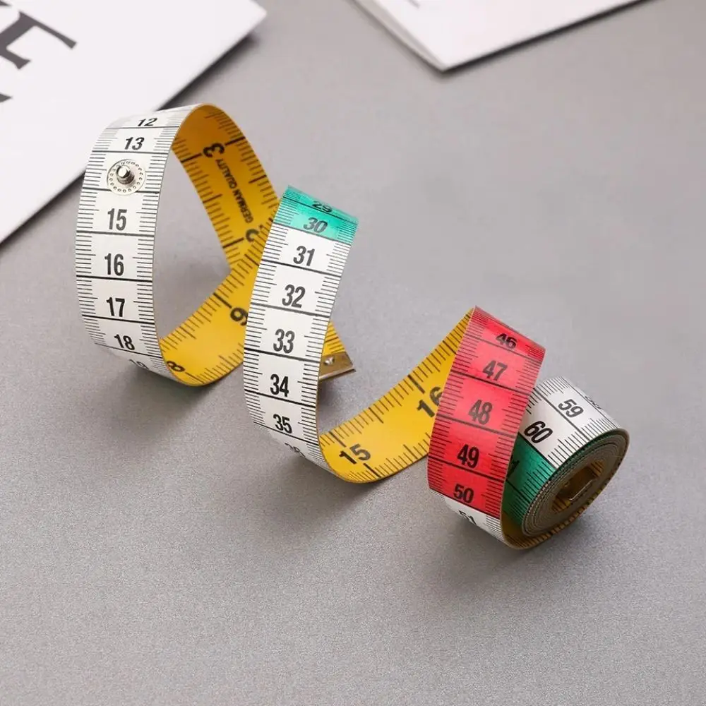 150cm Sewing Measuring Tape Centimeter & Inch Scale with Snap Fasteners Tailor Tape Measure Double-Sided Soft Fabric