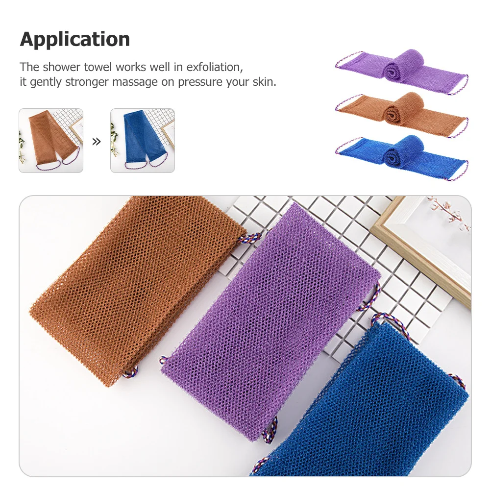 

3Pcs Exfoliating Towels for Scrubbers Shower Towel Rough Texture Long Life Reinforced Edges Easy to Use for Parents