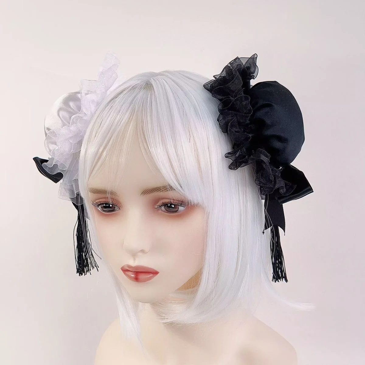 Harajuku คลิปผมผู้หญิงสไตล์ญี่ปุ่นน่ารักอะนิเมะ Headwear Y2K Gothic Hairpins หญิง Bun Headpiece พู่ Lolita อุปกรณ์เสริม