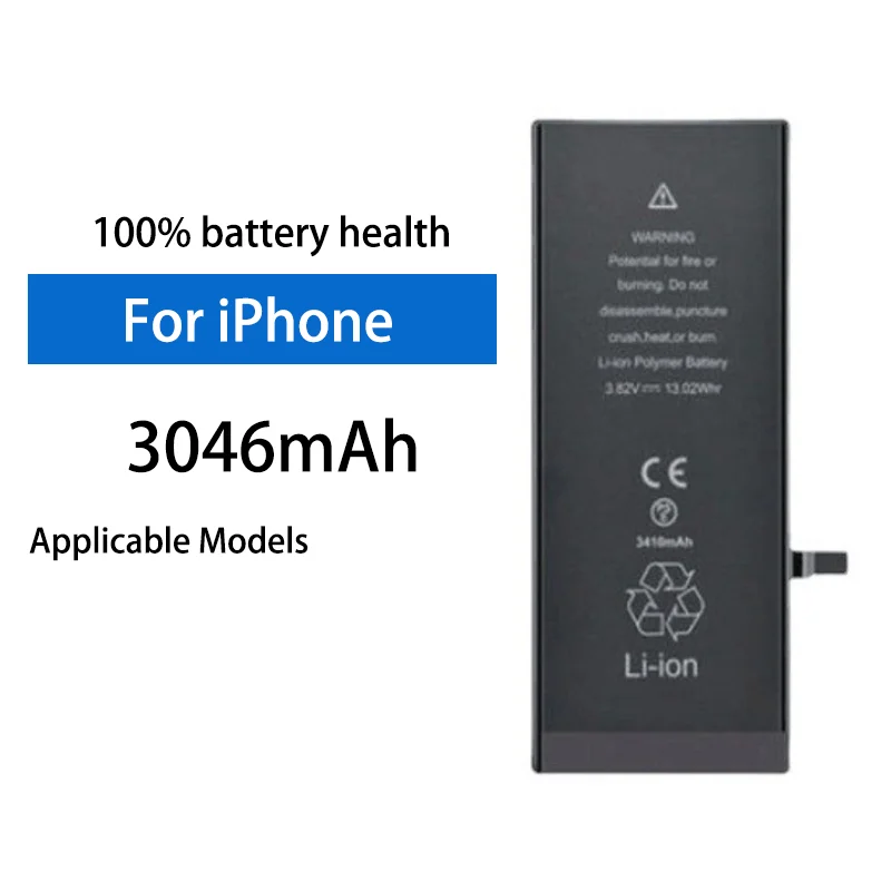 3046mAh Zero Cycle Built-in Replacement Battery For Apple iPhone 4 5S 6 6S 6P 7G 8 X 11 12 13 Mobile Phone