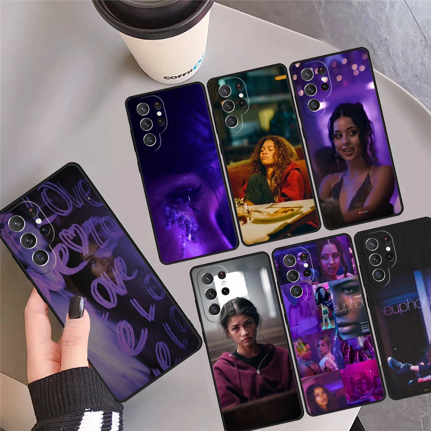 American TV Series Euphoria Phone Case Cover For Samsung Galaxy S24 Ultra 23 S22 Plus S21 FE S20 S8 S9 S10 Note 10 Pro Note 20