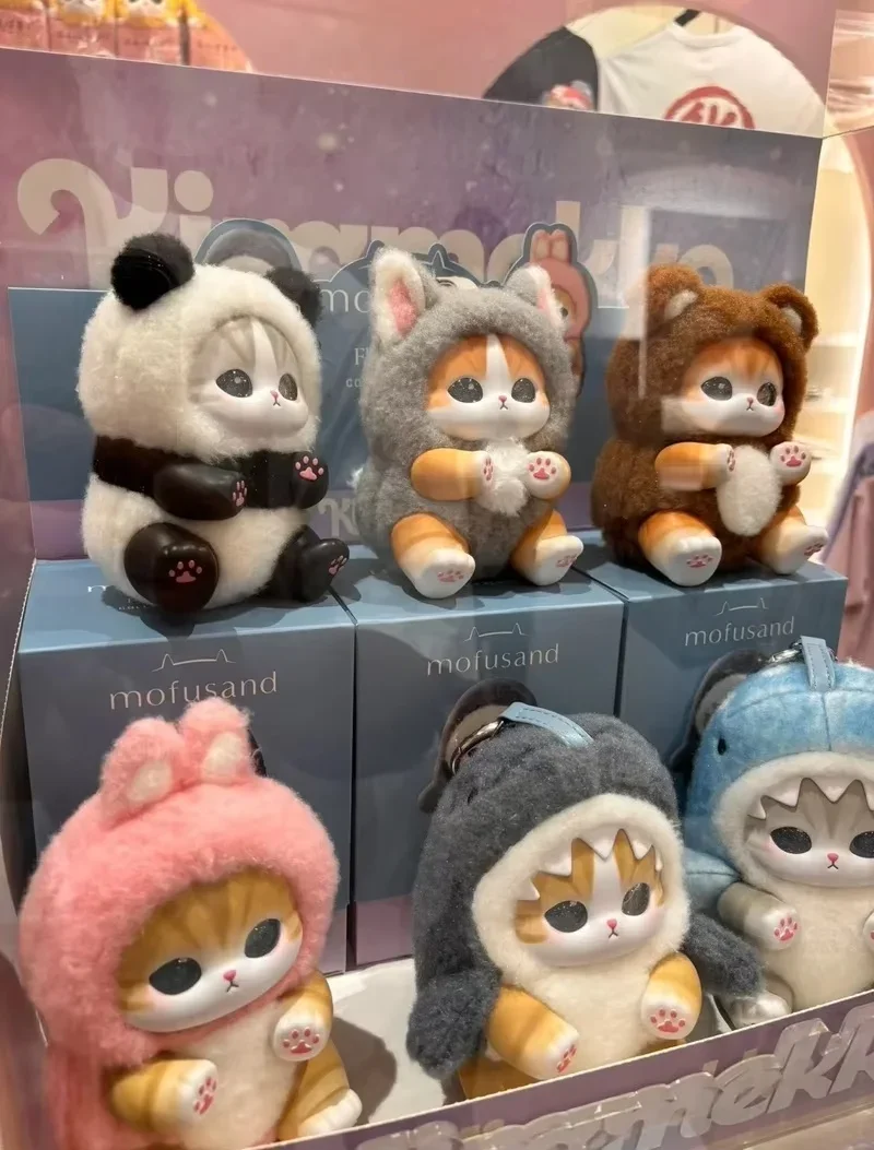 new Mofusand Vinyl Series Blind Bags Toys Shark Cat Surprised Box Toy Ornaments For Kids birthday girl Gift Pendant Genuine