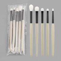 Karsyngirl 5Pcs/set Natural Goat Hair Eye Shadow Makeup Brush Foundation Contour Shadow Soft Hair Mixed Smudge Beauty Tool
