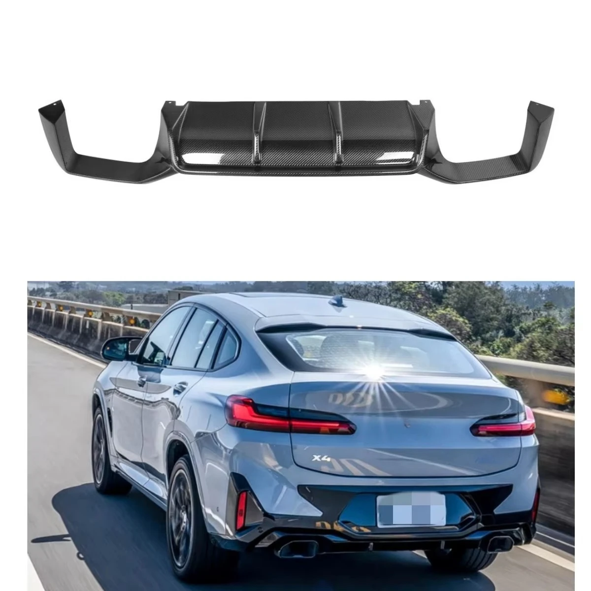 

OEM Style Carbon Fiber Rear Diffuser for X4 M40i G02 LCI X4M F98 Car Rear Bumper Diffuser