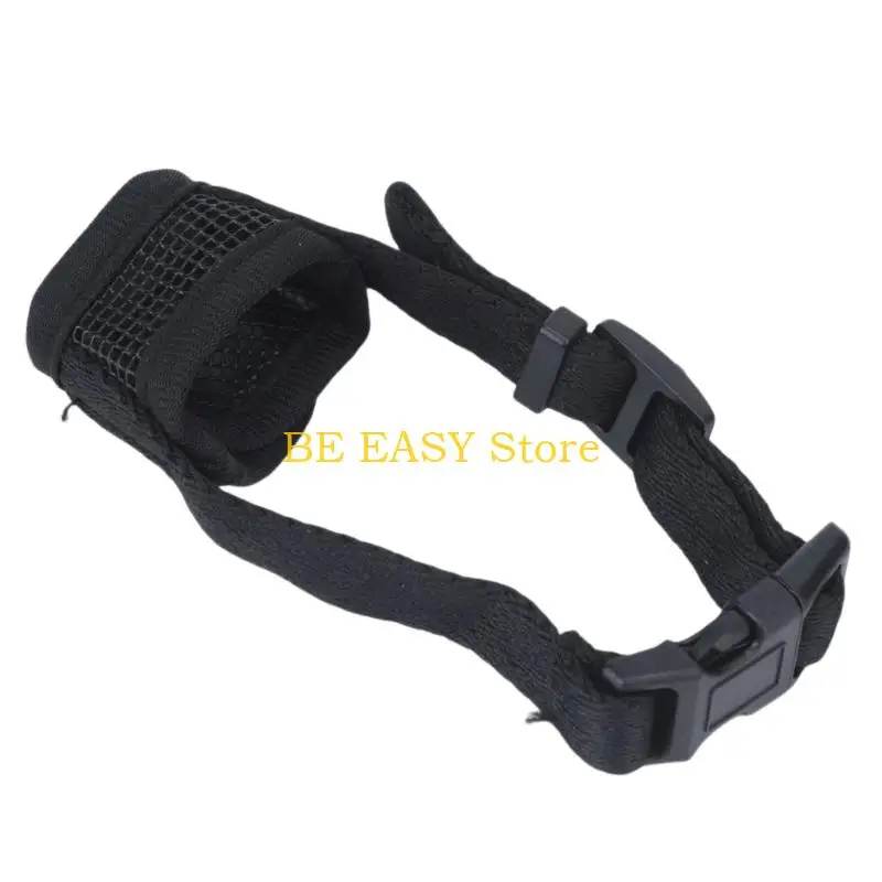 E28F Dog Mouth Cover with Soft Fabric Panel and Head Strap for Daily Routine Training Use and Public Guidance Support