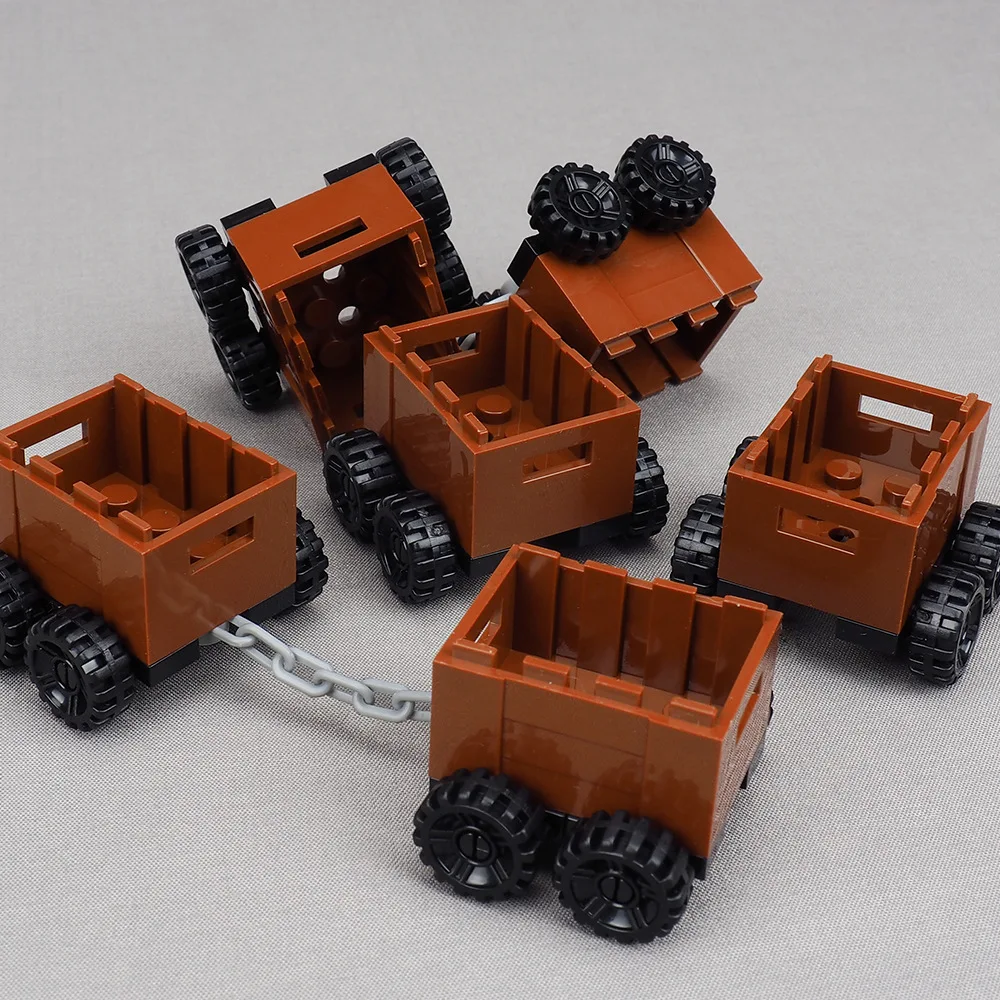

Mini Chain Box Car Building Blocks Parts for Transporting Equipment Assembly Model Military Vehicle Small Bricks Toy Accessories