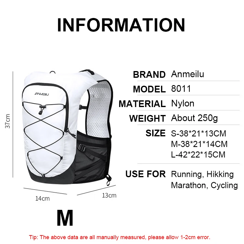 Anmeilu Running Backpack Outdoor Sports Women Lightweight Backpack Marathon Cycling Travel Bag for Men