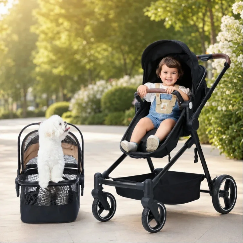 EU-Lager Multifunktionaler Kinderwagen für Baby und Haustier Abnehmbares Design P601 Standalone-Modus für 0-1J 1-2J