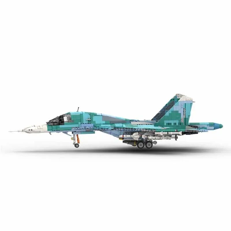 Military Aircraft Model MOC Building Military Supersonic Jet Fighter Modular Technology Gifts Holiday Assemble Children Toy Suit