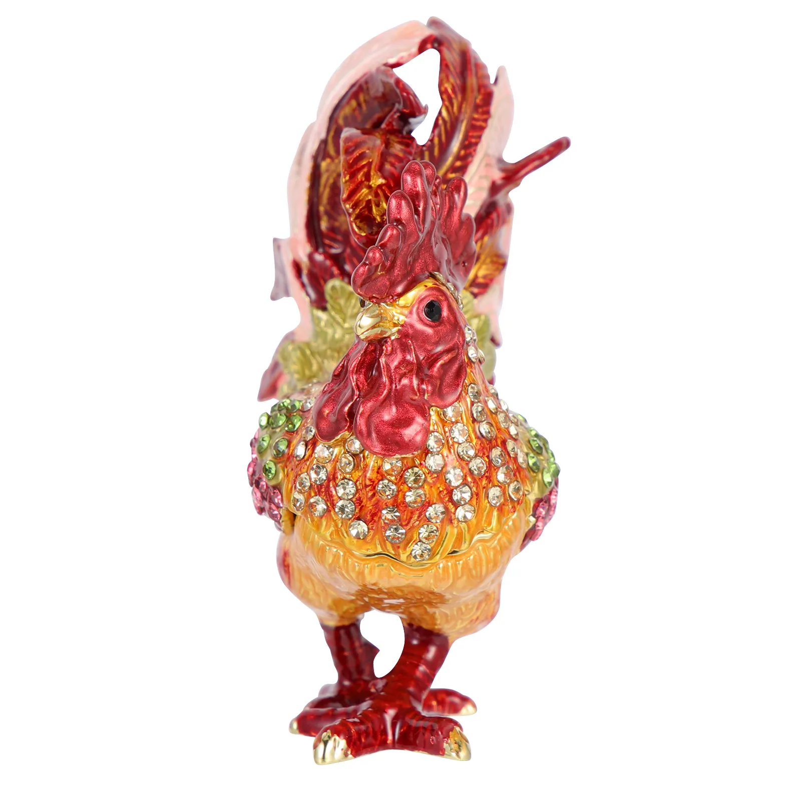 

Rooster Shaped Jewelry Box Alloy Metal Jewelry Storage Organizer for Necklaces Bracelets Earrings Desktop Vanity Decor Rooster