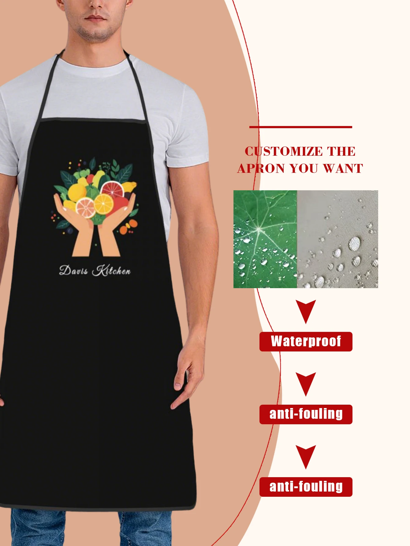 مخصص طباعة النص الرجال المطبخ المئزر التوقيع مآزر المطبخ المنزل الخبز الملابس عيد ميلاد سعيد #2