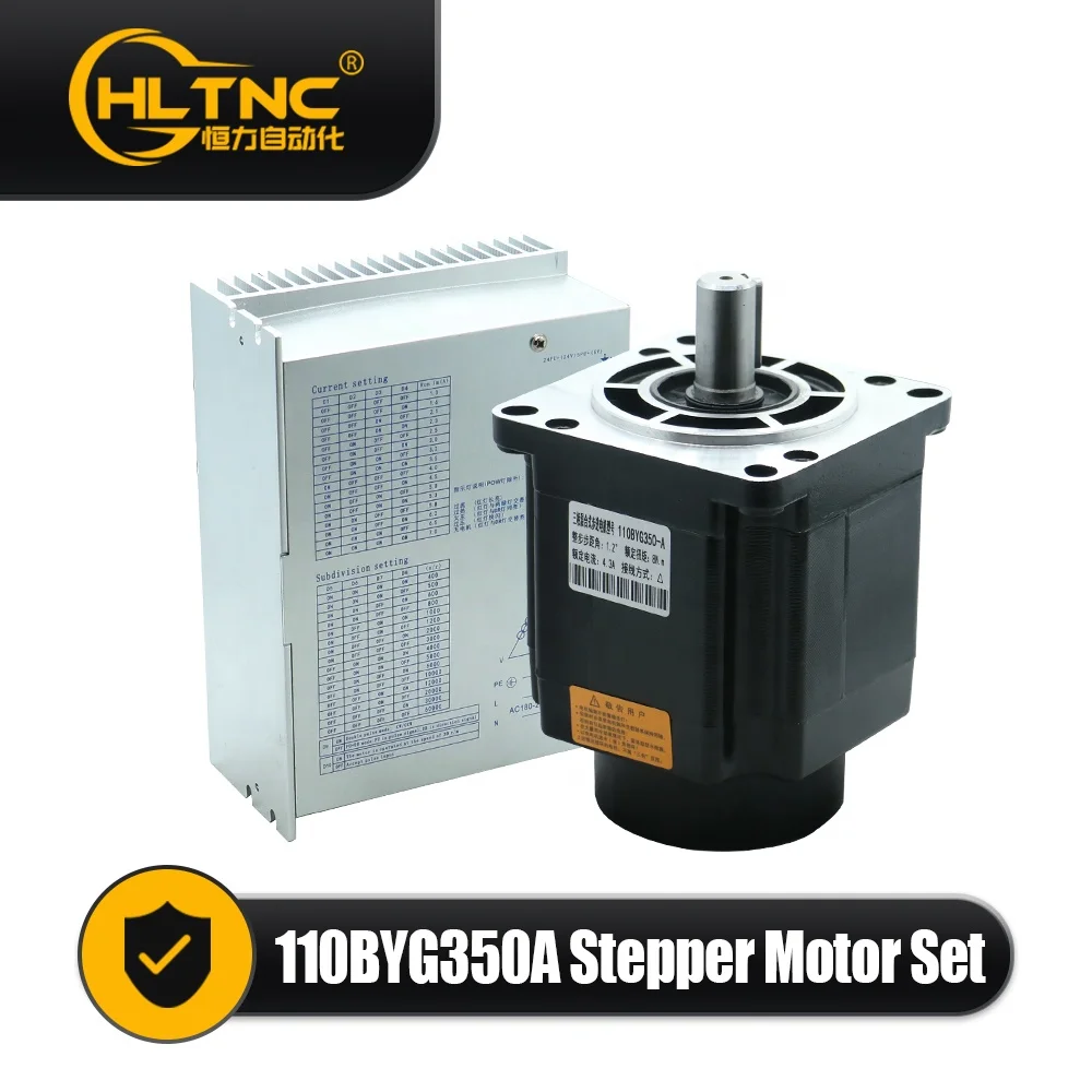 HLTNC 110BYG350A 8NM 220V 4.3A Three-phase Stepper Motor With Driver DM3522 Suit for CNC