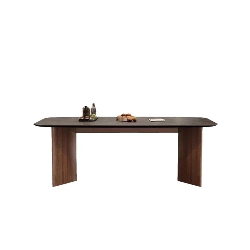

Combination solid wood dining table rectangular small apartment household dining table