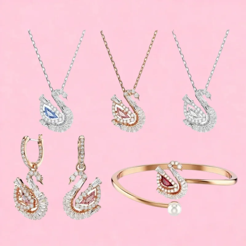 

Серебряное колье S925 с градиентом цветов (синий, красный, розовый, белый, черный) и кристаллами, динамичная цепочка на ключицу для женщин