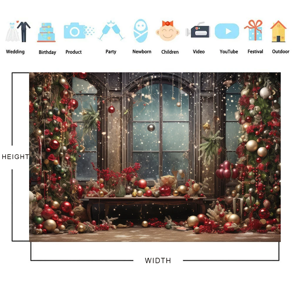 Bonvvie Christmas Backdrops Xmas Tree Gifts Fireplace Family Party Decoration Photography Background Photocall for Photo Studio