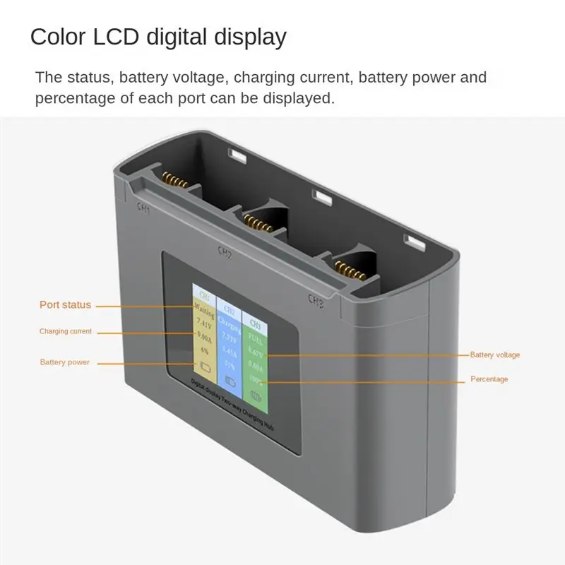 OK Two-Way Charging Hub Charge Multiple Batteries for DJI Mavic Mini SE/Mini 2 with Color LCD Digital Display Charger