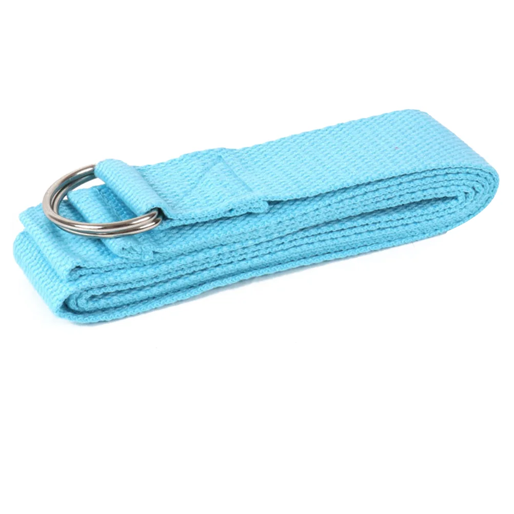 Yoga Strap Durable Cotton Exercise Straps with Adjustable D-Ring Buckle for Yoga Stretching General Fitness (Sky Blue)