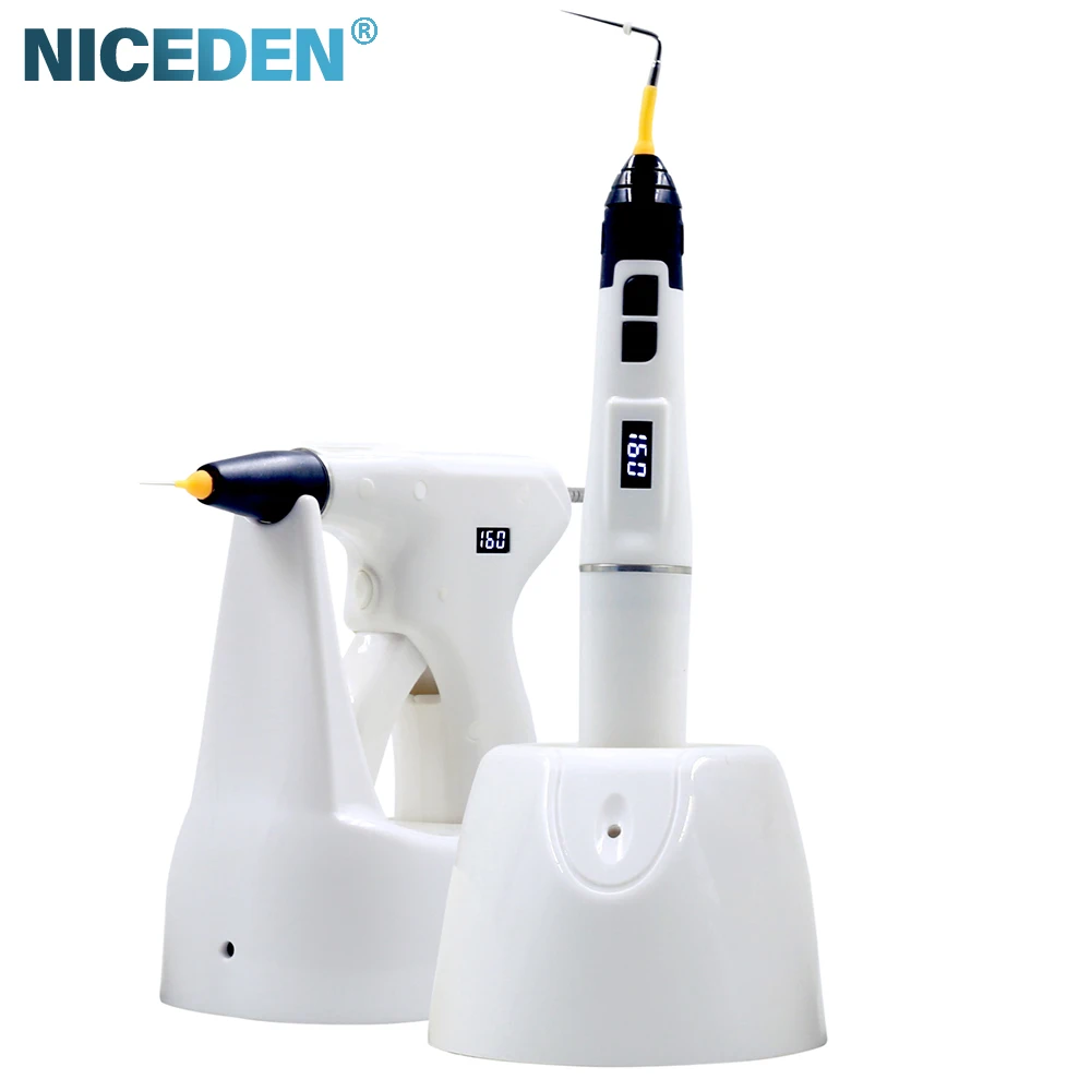 

Niceden Dental Dentist Warm Gutta-percha Obturation Gun OLED LCD Display 4PCS Heating Tip Plugger Needle Endodontic Root Obturat