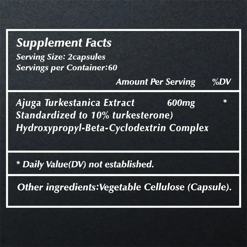 Turkesterone Supplement - Enhances Endurance, Muscle Mass, Increases Motivation and Strength, Improves Vitality