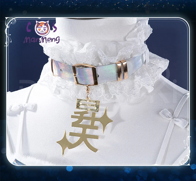 

Game Anime Needy Streamer Overload KAngel Rain Ame Cospaly Costume Women Cute White Halloween Carnival Angel Dress Wig Props