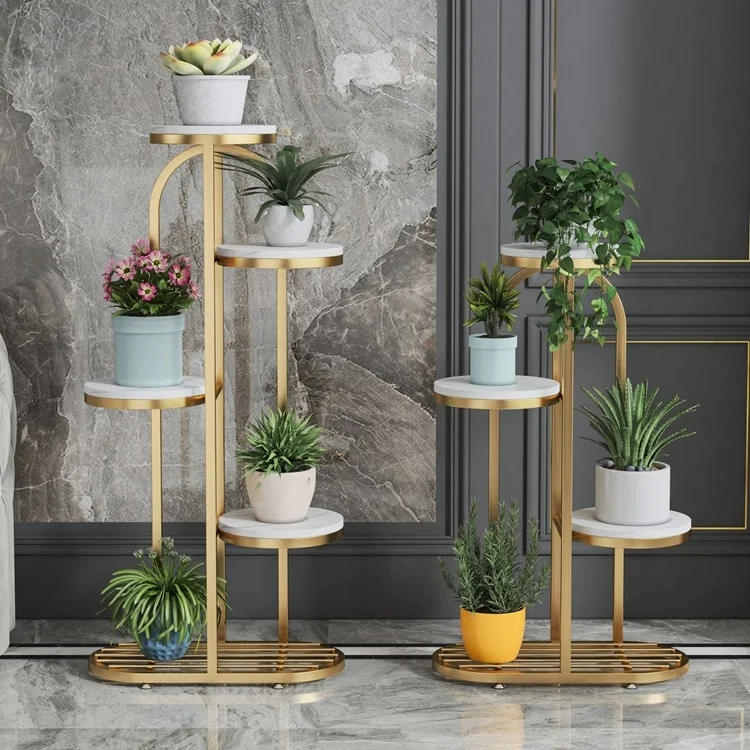 رف زهور فاخر خفيف وخزانة تلفزيون بجوار ديكور الأرضية وغرفة المعيشة ورف زهور رخامي وشرفة حديدية على الطراز الأوروبي #4