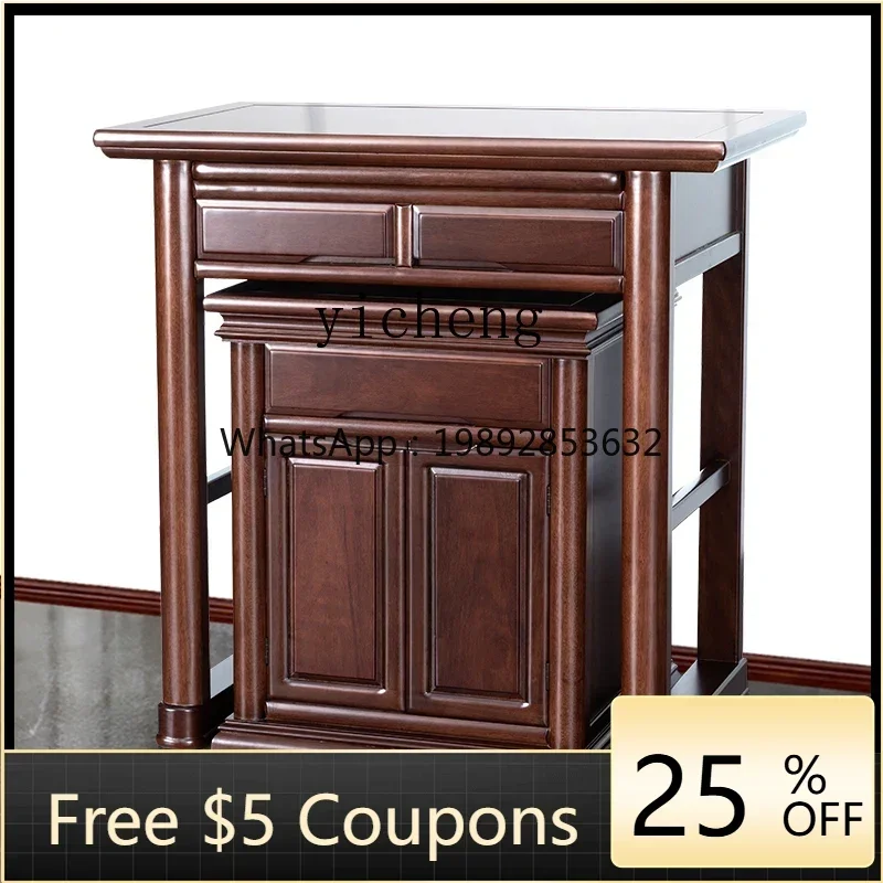 

ZZ Household Solid Wood Altar Guan Gong Buddha Shrine Worship Guanyin God Table God of Wealth Small Buddha Niche