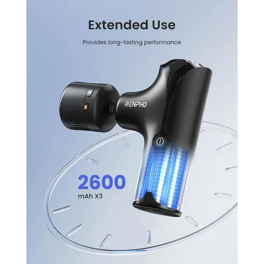 ปืนนวดมินิเทอร์โมคูลพร้อมความร้อนและความเย็น, บรรเทาอาการปวดเนื้อเยื่อลึกแบบพกพา, ปรับความเร็วได้ 5 ระดับ, ปืนนวดสำหรับเดินทางพร้อม Ca