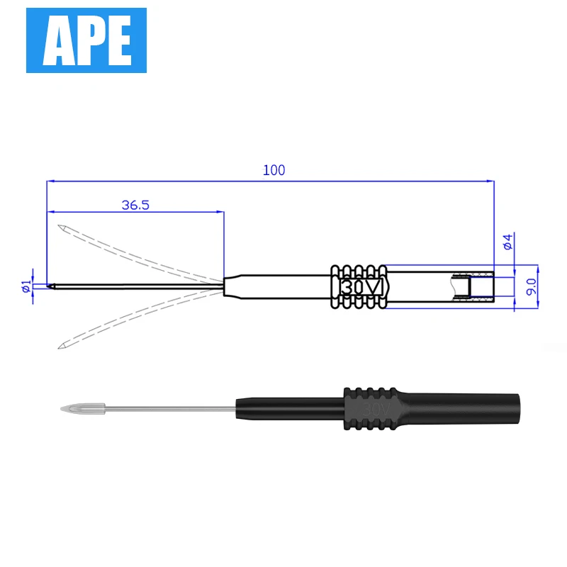 2pcs  1mm Test Leads Flexible Probe Probe Tips 4MM Electrical Connector Female Banana Plug Needle Multimeter