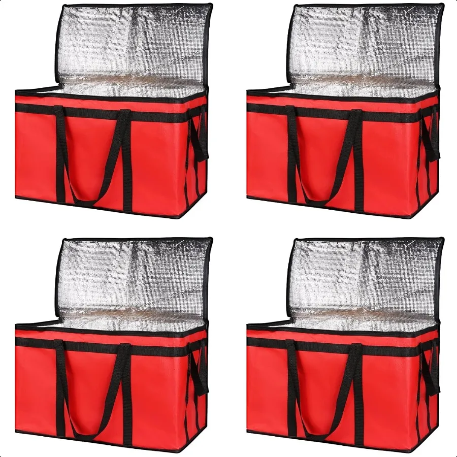 حقيبة توصيل الطعام المعزولة XXXLarge Red