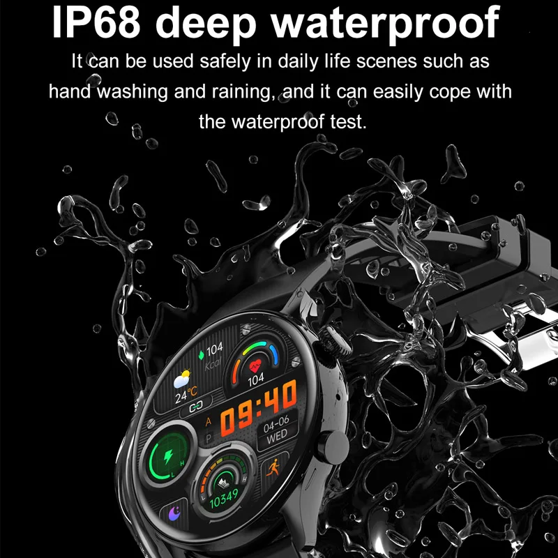 Reloj inteligente deportivo para hombre, pulsera con Pantalla AMOLED HD, NFC, Bluetooth, llamadas, resistente al agua IP68, Monitor de sueño, 2023