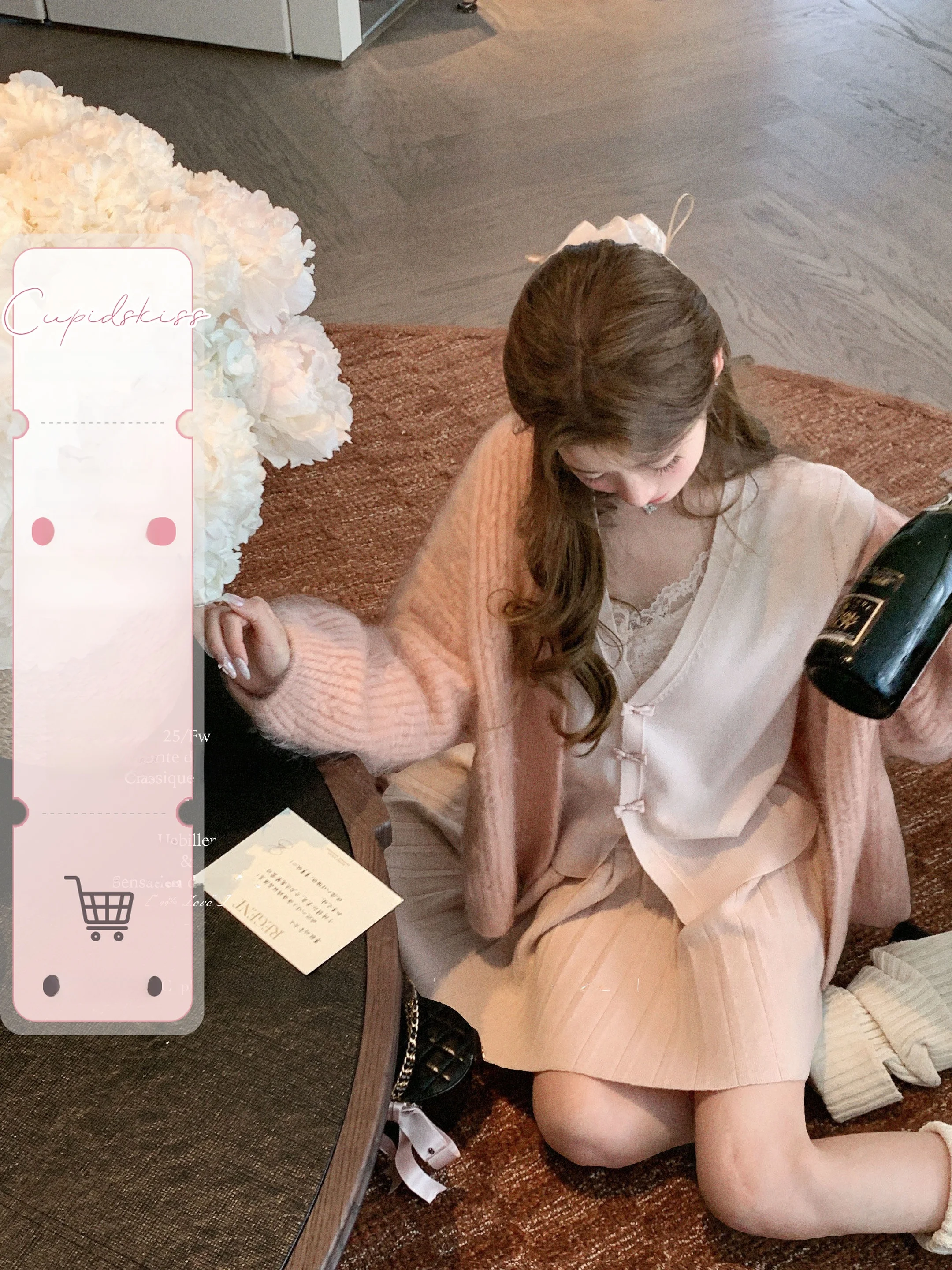 

Комплект из двух предметов CSK Cupid Soft Girl's: свитер и кофта из 100% кашемира, нежный, теплый, вязаный, с длинными рукавами