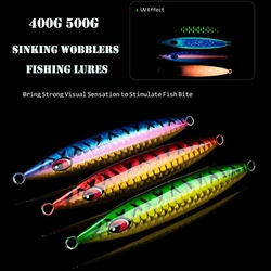 300g/400g/500g/600g Jig Heavy Fishing Bait Deep Sea Slow Shake Large Lure Nightlight Sinking Wobblers Fishing Lures Grouper Tuna