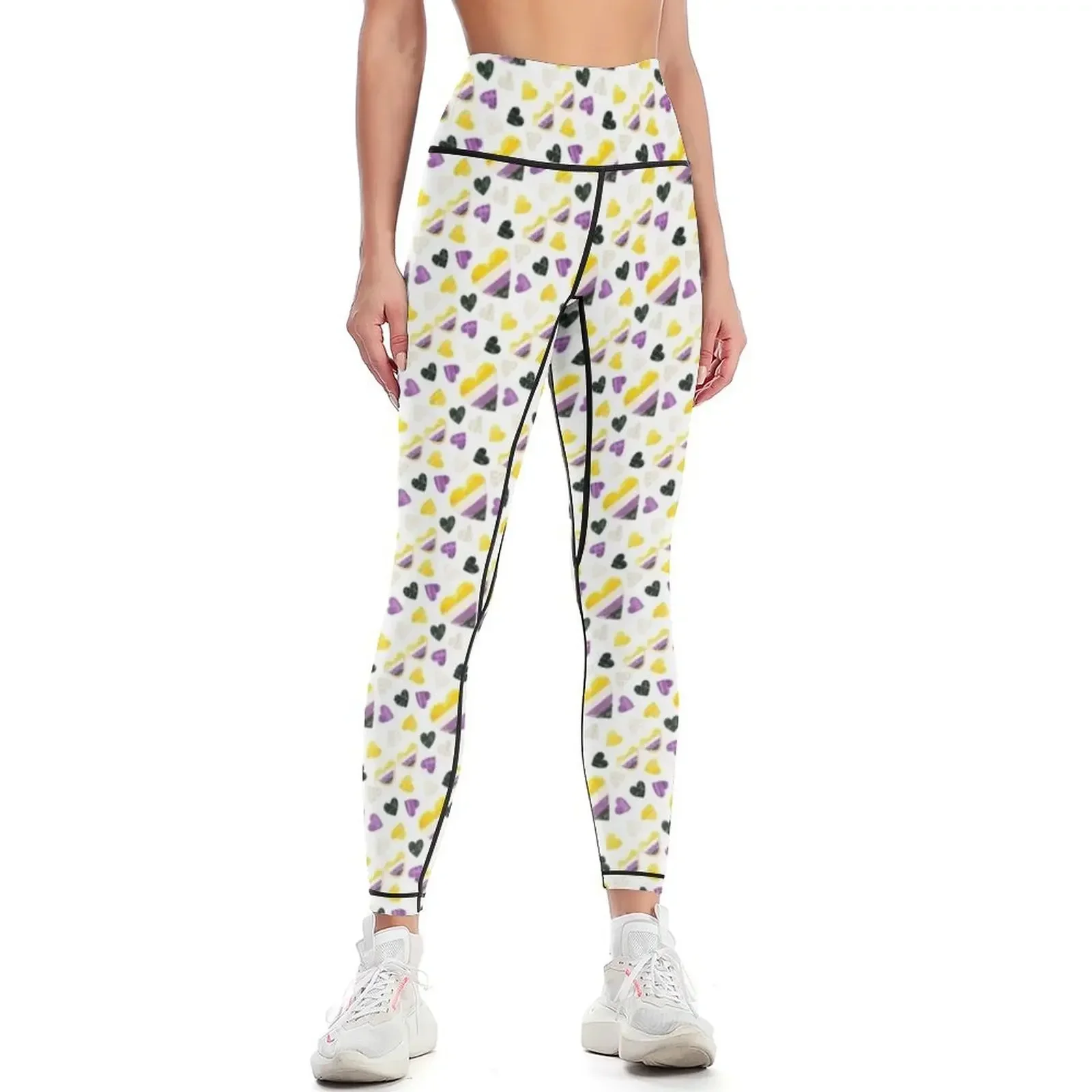 

Non Binary Hearts Leggings Female legging pants trousers sportswear woman gym 2025 Sports pants woman Womens Leggings