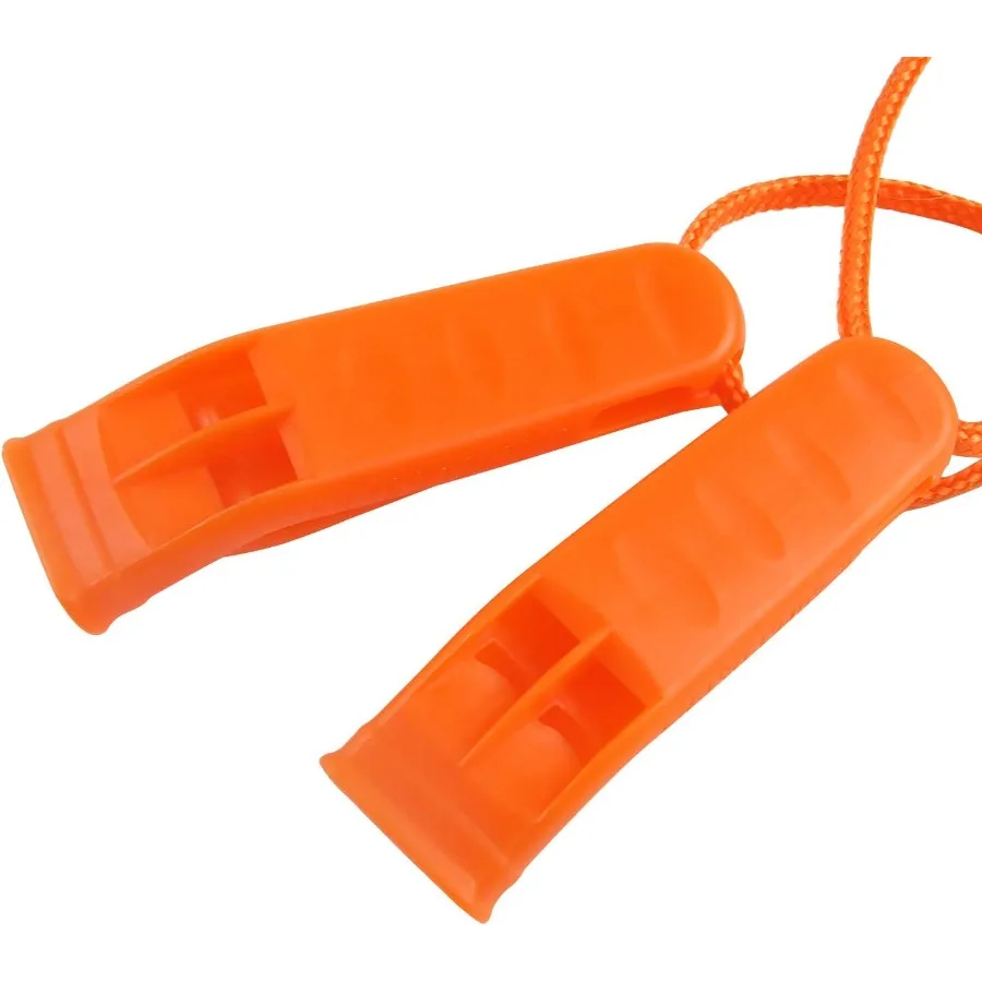 AUGSUN 10 Pcs Safety Whistle Marine Whistle Plastic Whistles with Lanyard for Emergey