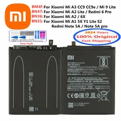 BM4F BN31 BN36 BN47 Original Battery For Xiaomi Redmi 6 Pro Mi 9 Y1 A2 Lite CC9 CC9e 5X 6X A3 A1 S2 Redmi Note 5A Pro Phone