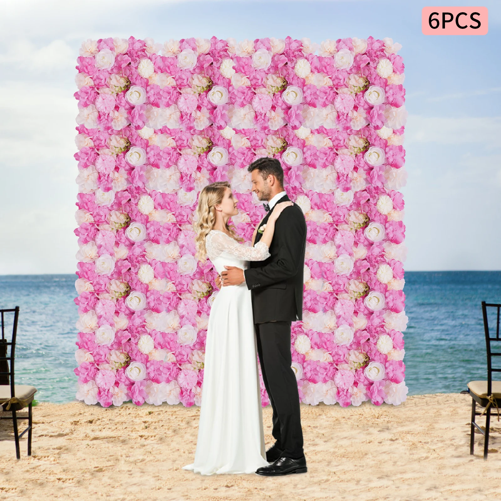 

Настенные панели с искусственными цветами, 6 шт., свадебная цветочная стена, искусственный цветочный настенный коврик, цветочная ширма для фотовечеринки, свадьбы