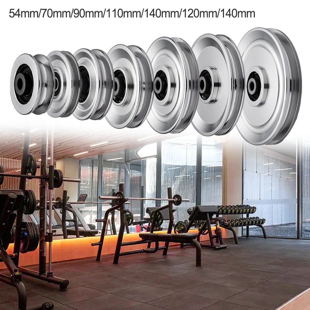 Pulley Roller Workout Pulley Wheel Workout Aluminum Alloy Cable Pulley Wheel Silver Dustproof Easy To Use 54-160MM Equipment