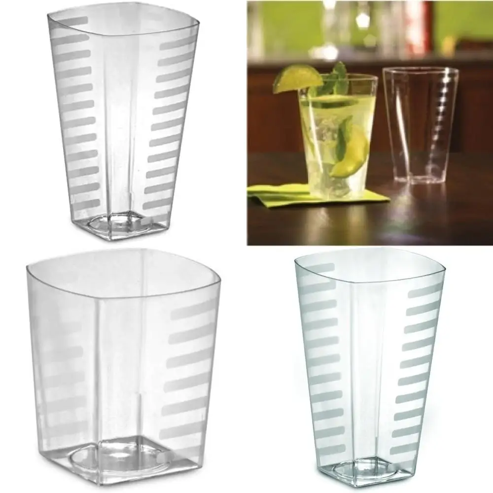 

Heavyweight 16oz Clear Disposable Square Plastic Tumblers - 168 Pack Party Cups for Events