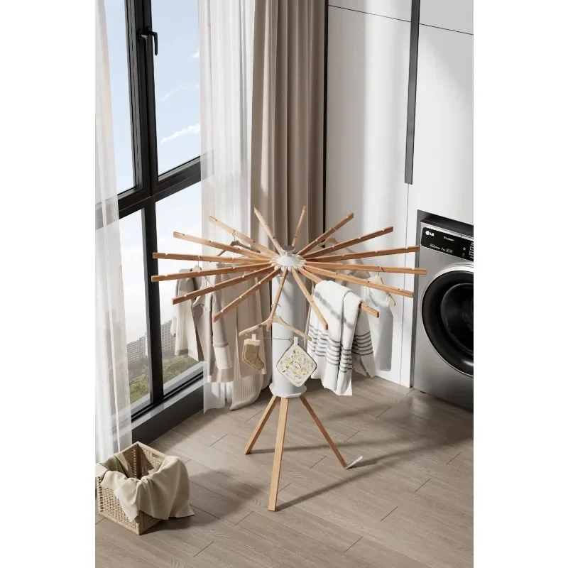 Retractable Portable Large Tripod Clothes Airer Dryers Drying Rack Stand Foldable Indoor Laundry Hangers