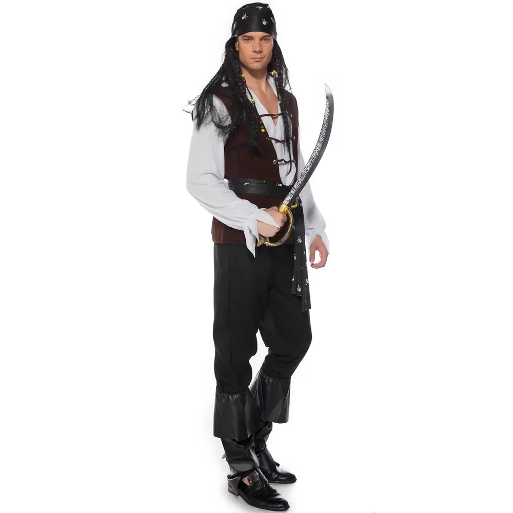 Herren Piraten Kostüm Kapitän Jack Spatz Kostüm Anzug Cosplay Halloween Karneval Kostüm