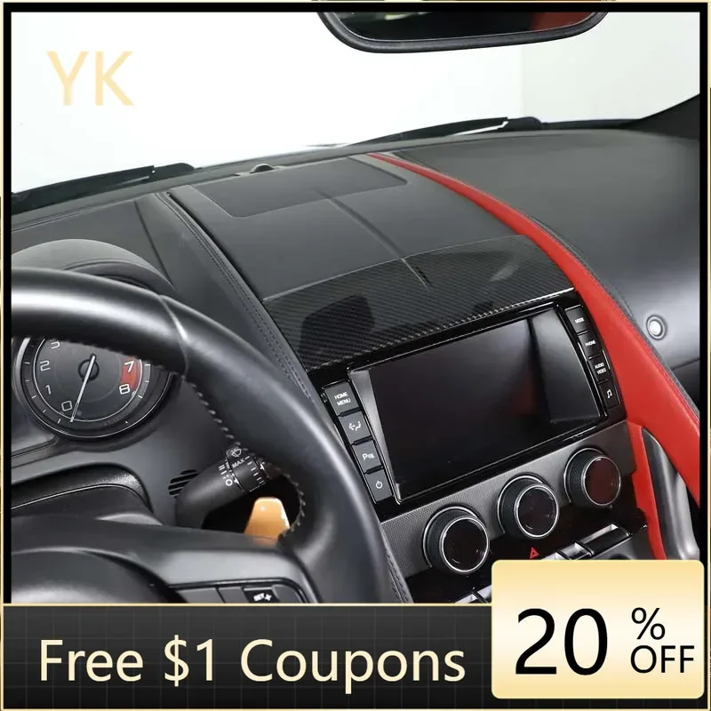 

Для Jaguar F-TYPE 2013-2024 ABS углеродное волокно автомобильная навигационная панель рамка крышка отделка наклейка интерьерные автомобильные аксессуары